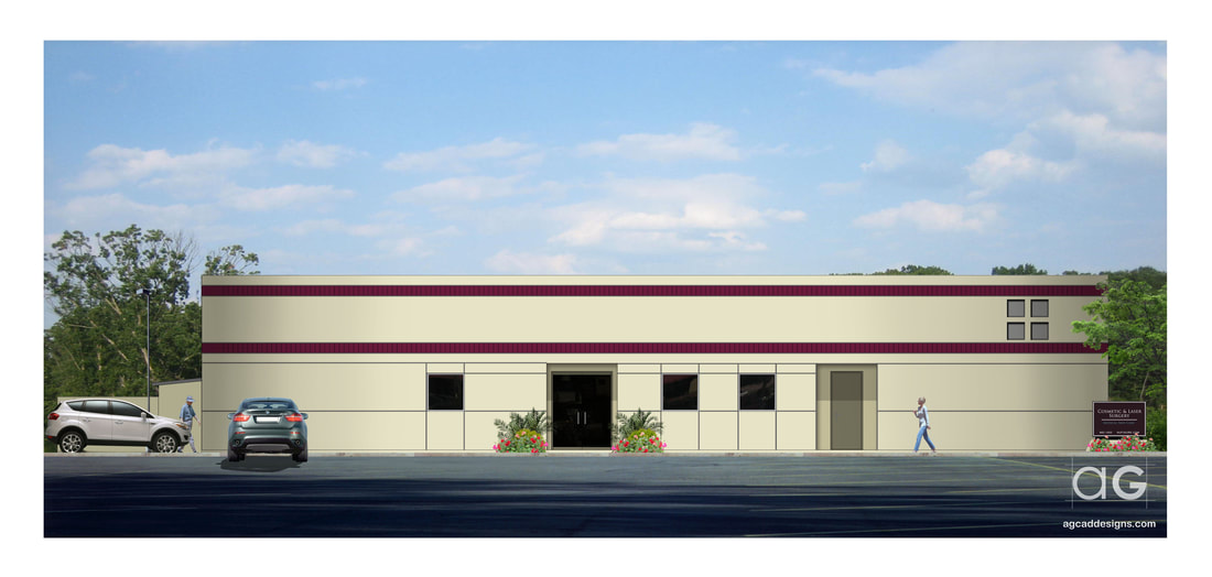 2d exterior architectural commercial building color elevation drawing services_california_architecture