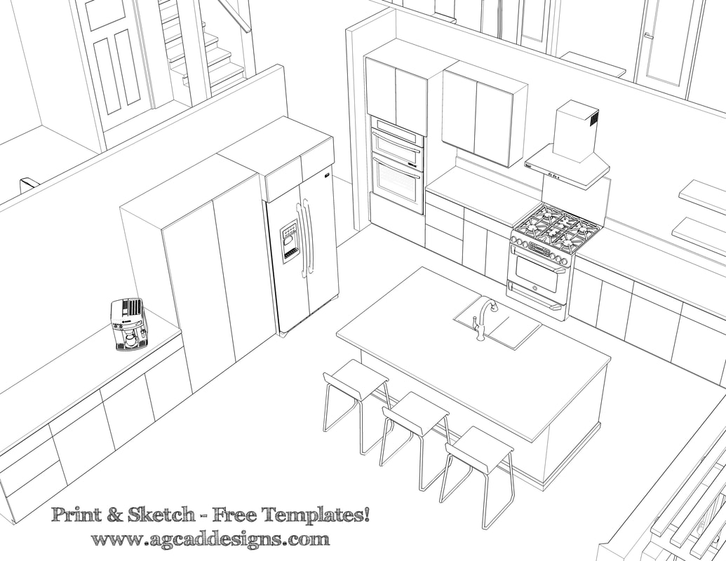 free architecture templates kitchen design - AG CAD Designs
