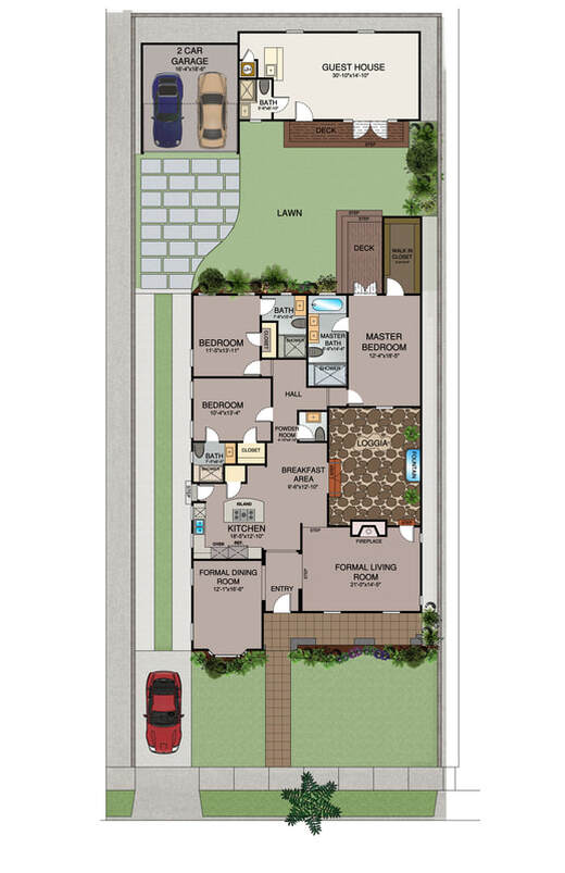 Color 2D Floor Plan_Serives_Real Estate_Vacation Rental_Space Planning