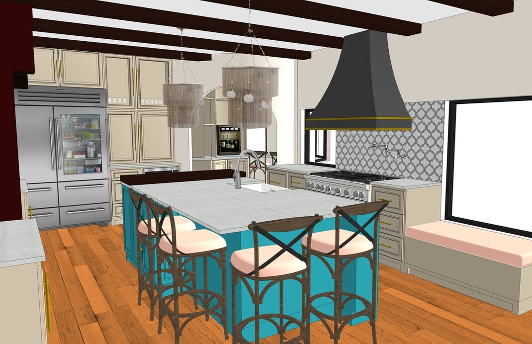sketchup interior kitchen rendering services modeling california usa architectural