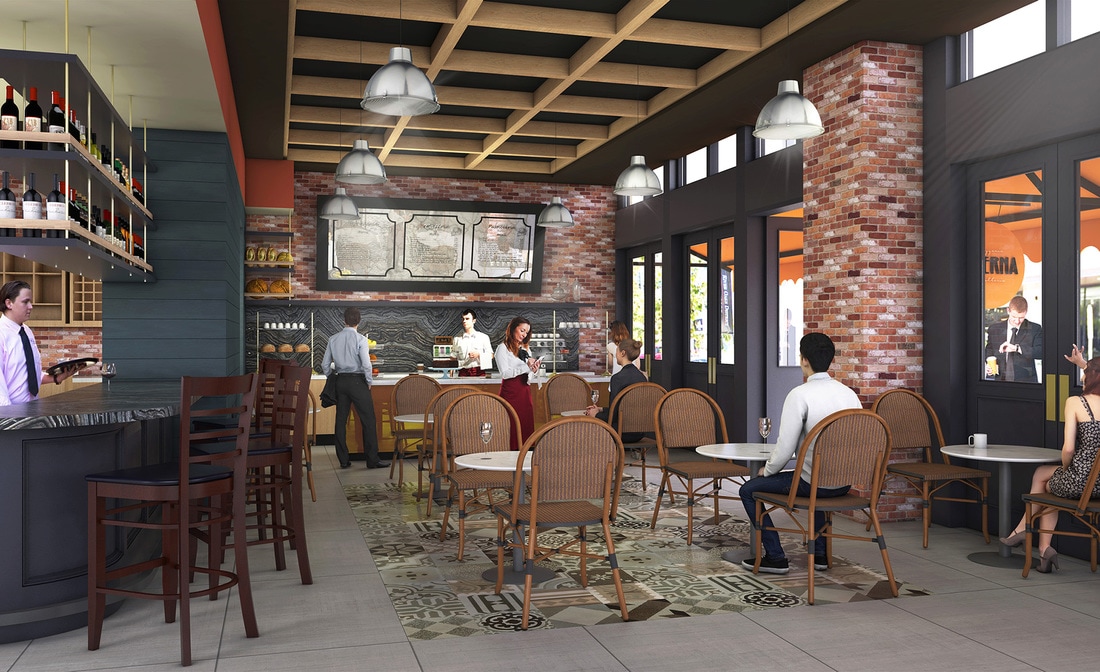 restaurant commercial interior design 3d architectural rendering services california texas arizona usa