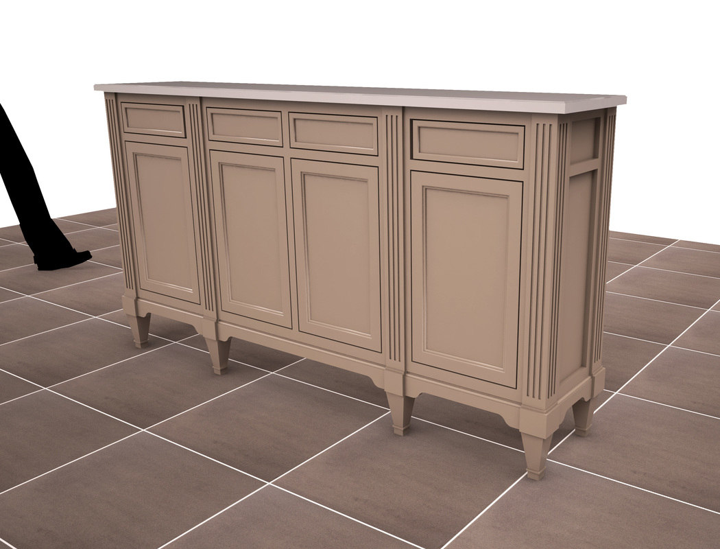SketchUp Interior console table Vray render