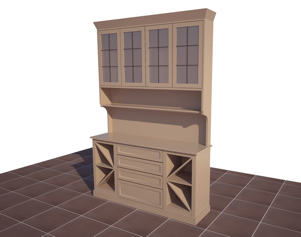 Free 3D Download of a China Kitchen Counter!