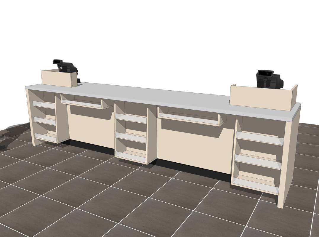 Retail Sales Counter concept design Free SketchUp 3D model