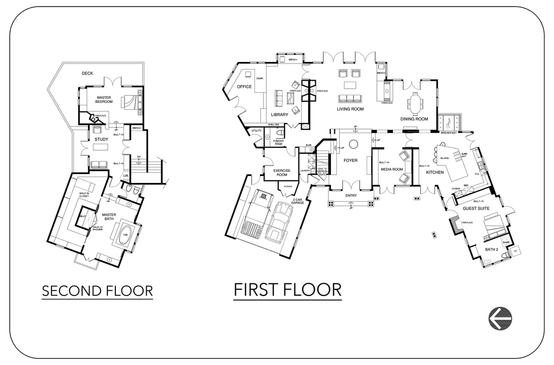 2D floor plan house Residence_onsite measuring luxury real estate rental marketing services outsource cad drafting