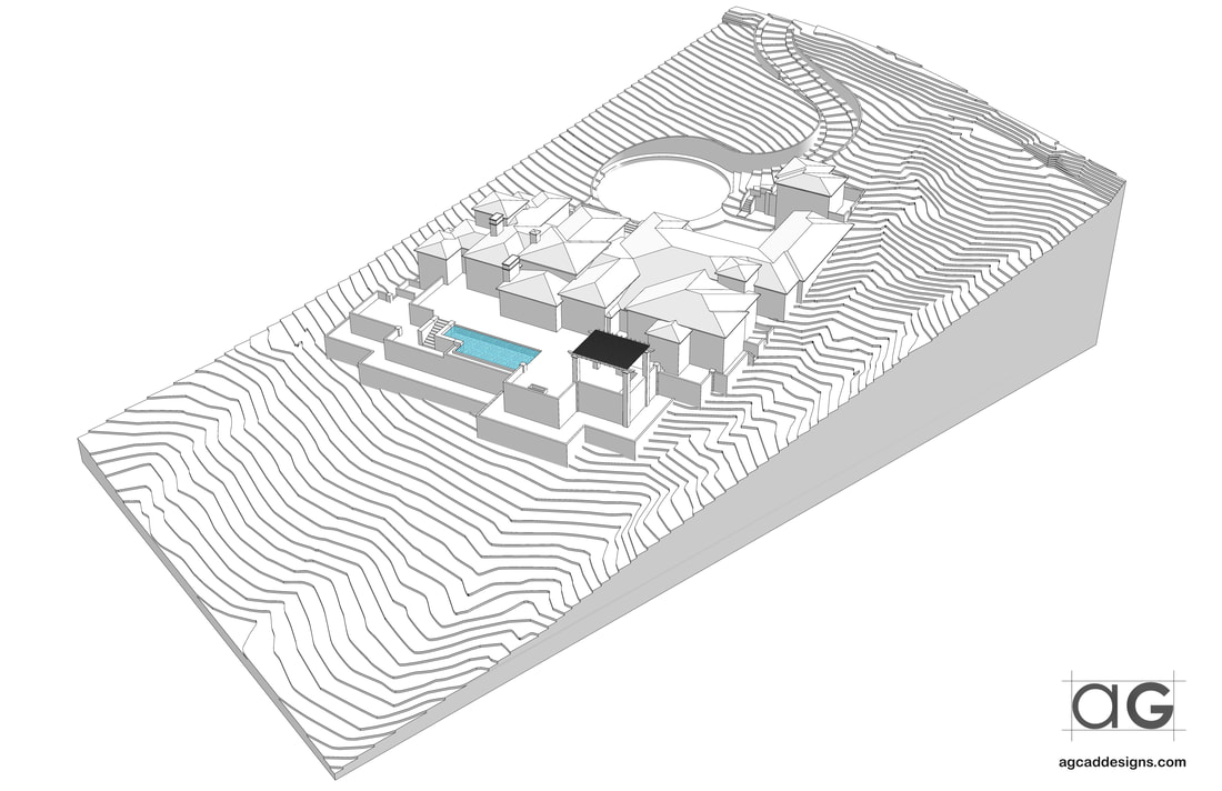 3D architectural CAD Site Plan Slope terrain service USA