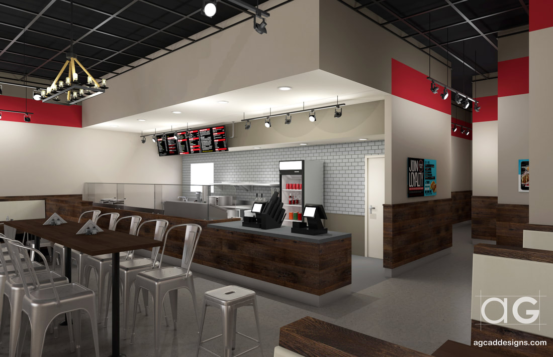 3D Rendering architectural commercial 3D concept design services restaurant floor plan layout real estate Colorado USA