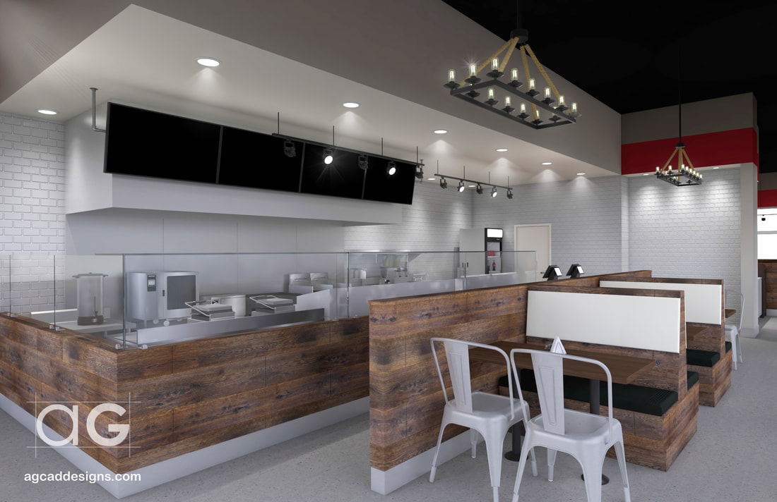 3D Restaurant commercial floor plan architecture rendering services interior deign Utah_Colorado
