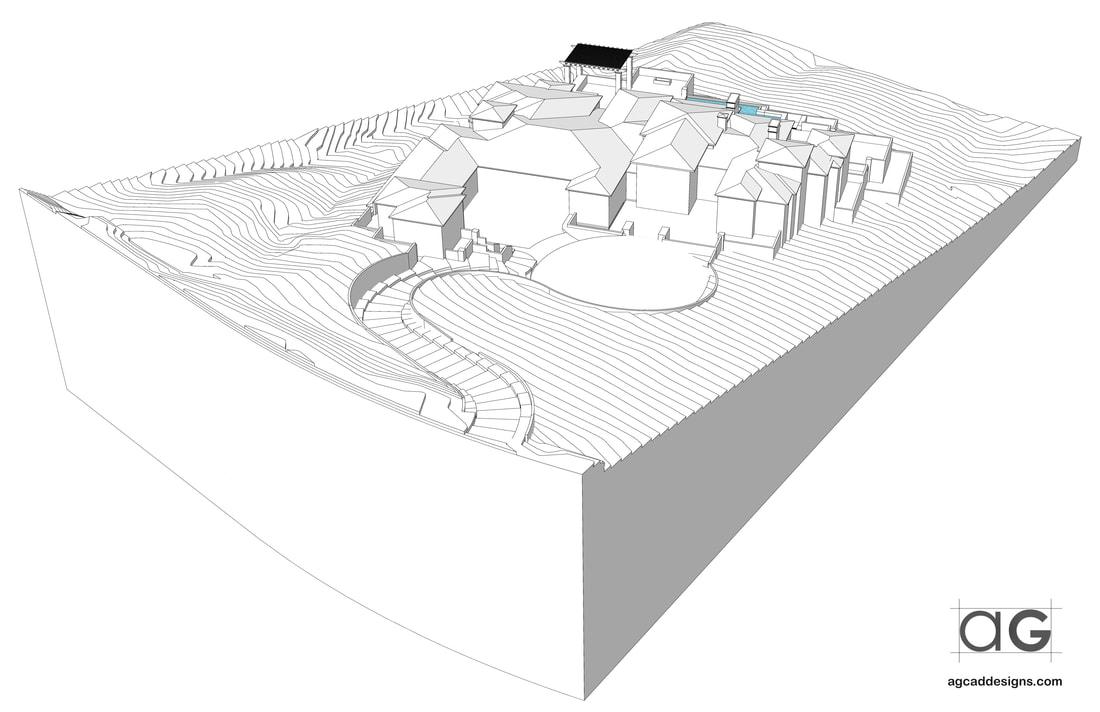 3D Landscape CAD Site Plan Slope terrain service USA