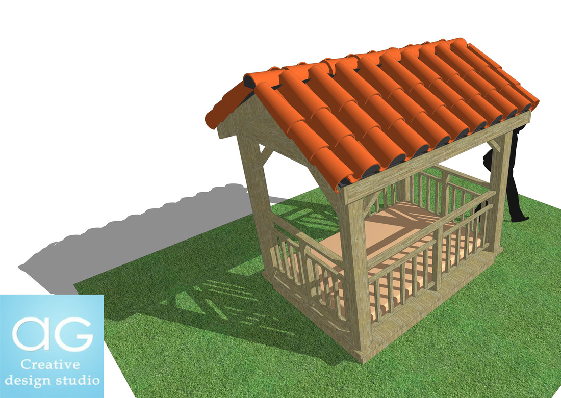Outdoor Canopy Bed_Concept design_free SketchUp model_landscape design