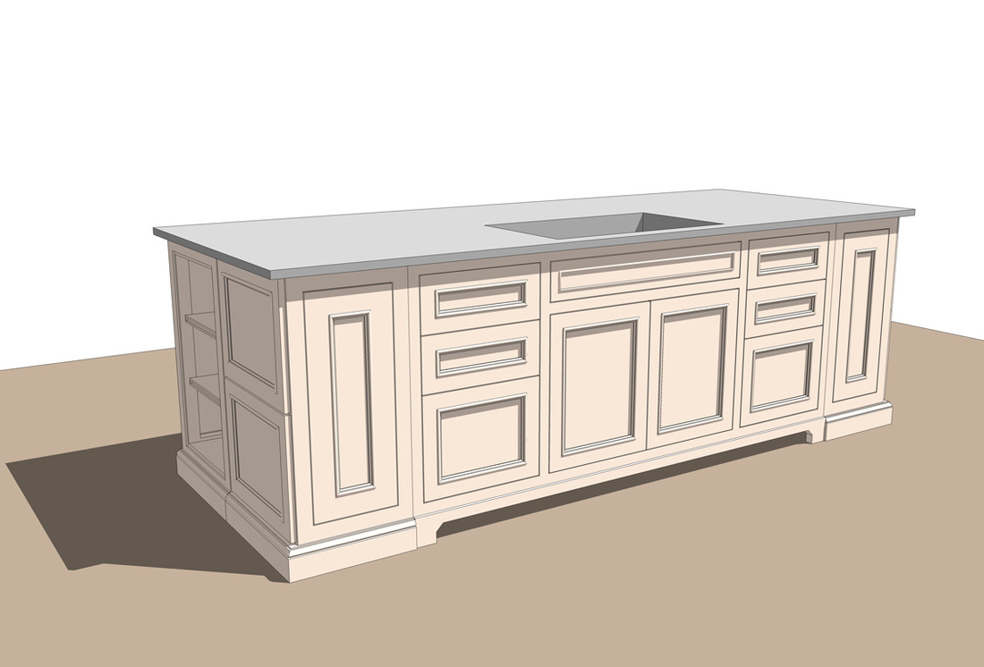 Free Interior Kitchen Island- SketchUp Model_#1