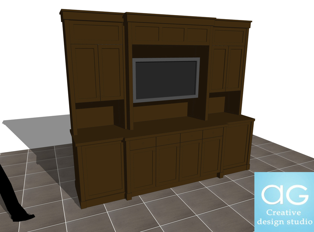 TV Mount furniture stand_interior design_SketchUp free 3d model