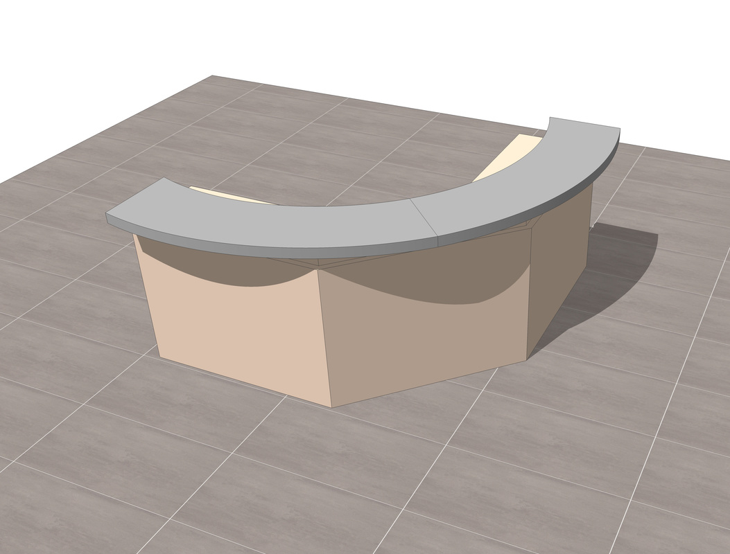 Round Retail Sales Counter concept design Free SketchUp 3D model #2