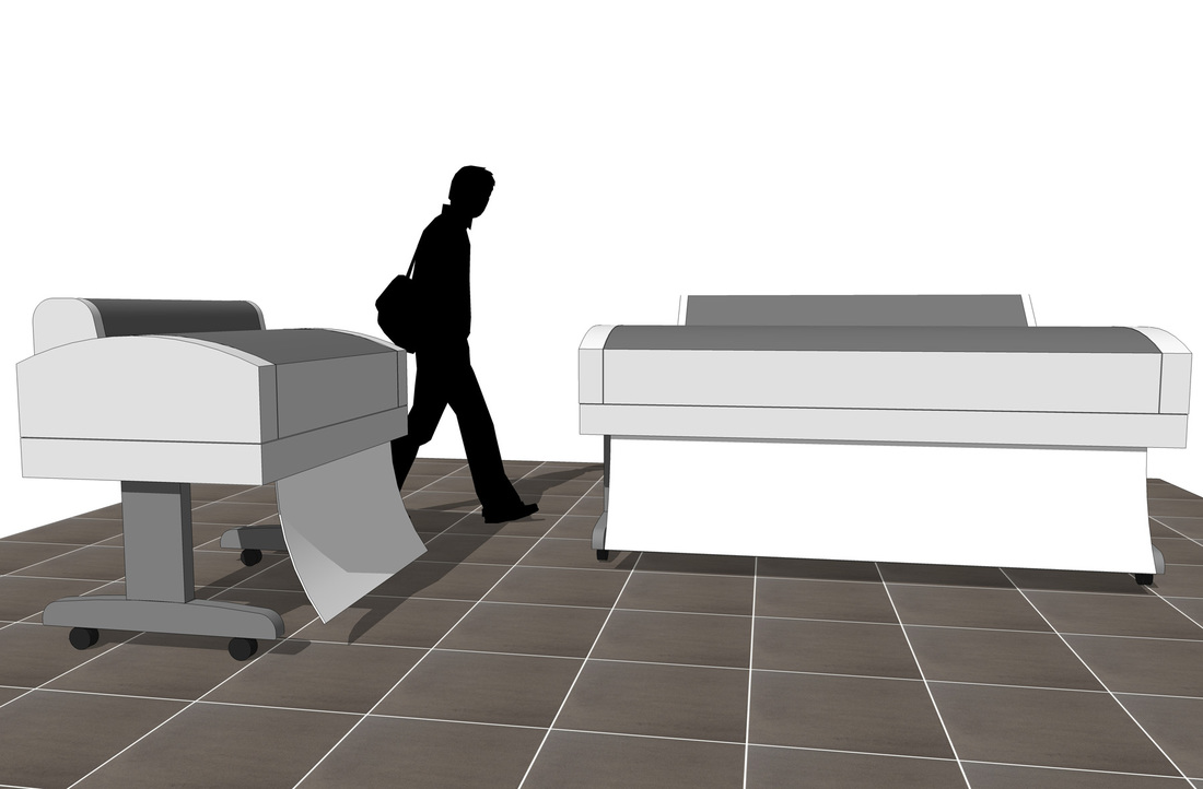 Large Format Plotters_interior office_free sketchup 3d model_#1