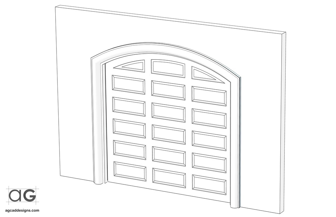 architectural Custom exterior Garage Door shop drawing interior design concept rendering design service alaska