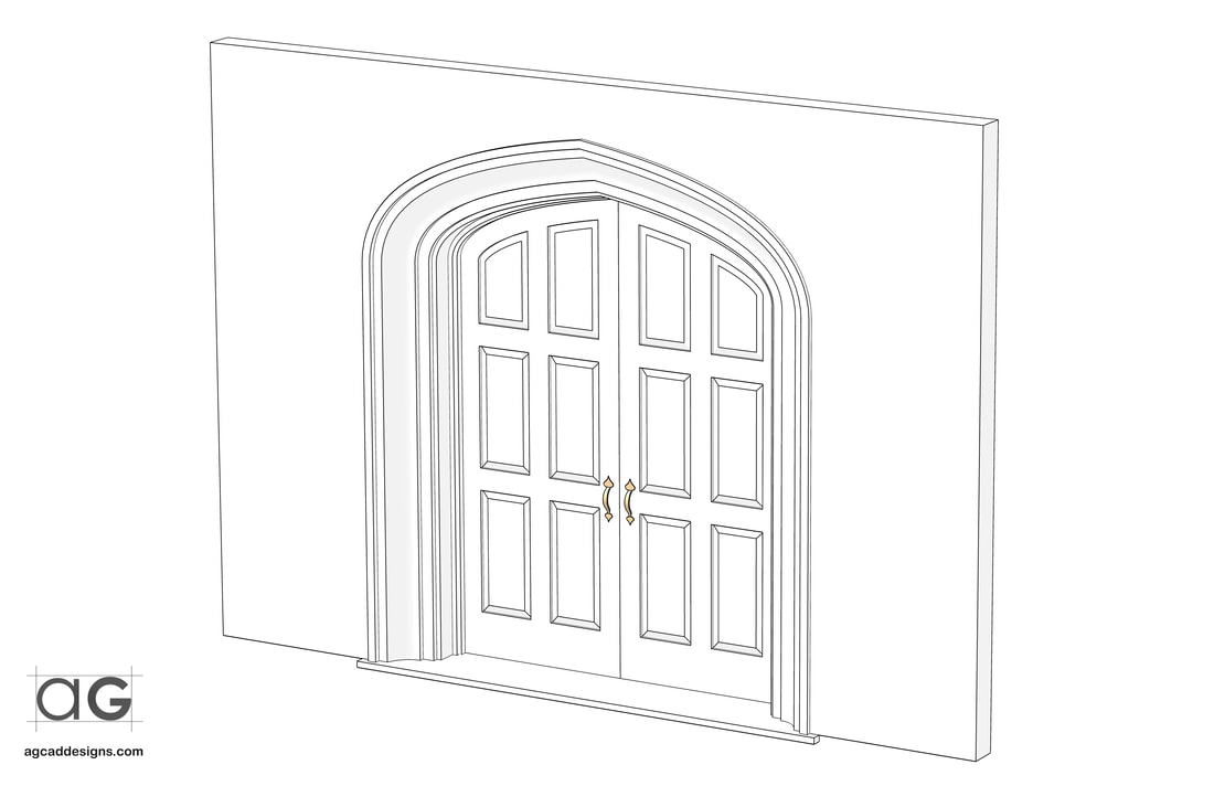 architectural Custom exterior large Door shop drawing interior design concept rendering design service minnesota