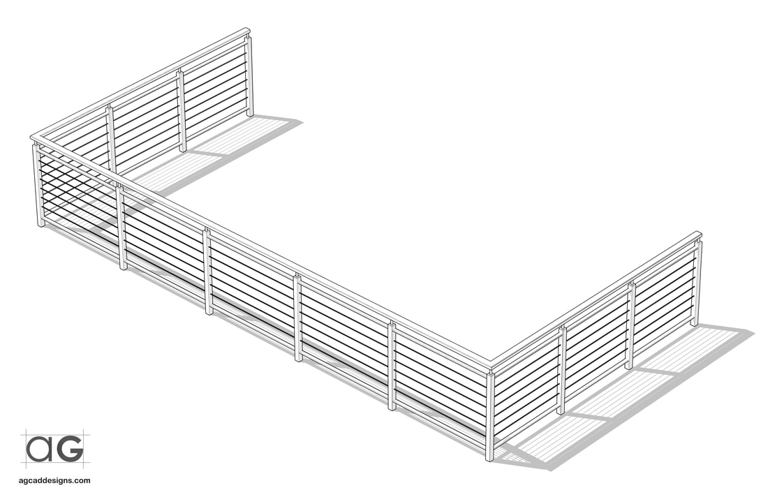 architectural Custom exterior railing shop drawing interior design concept rendering design service california