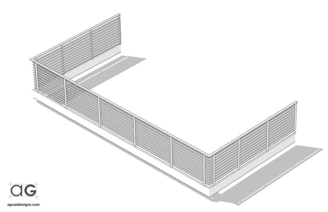 architectural Custom exterior railing shop drawing interior design concept rendering design service florida