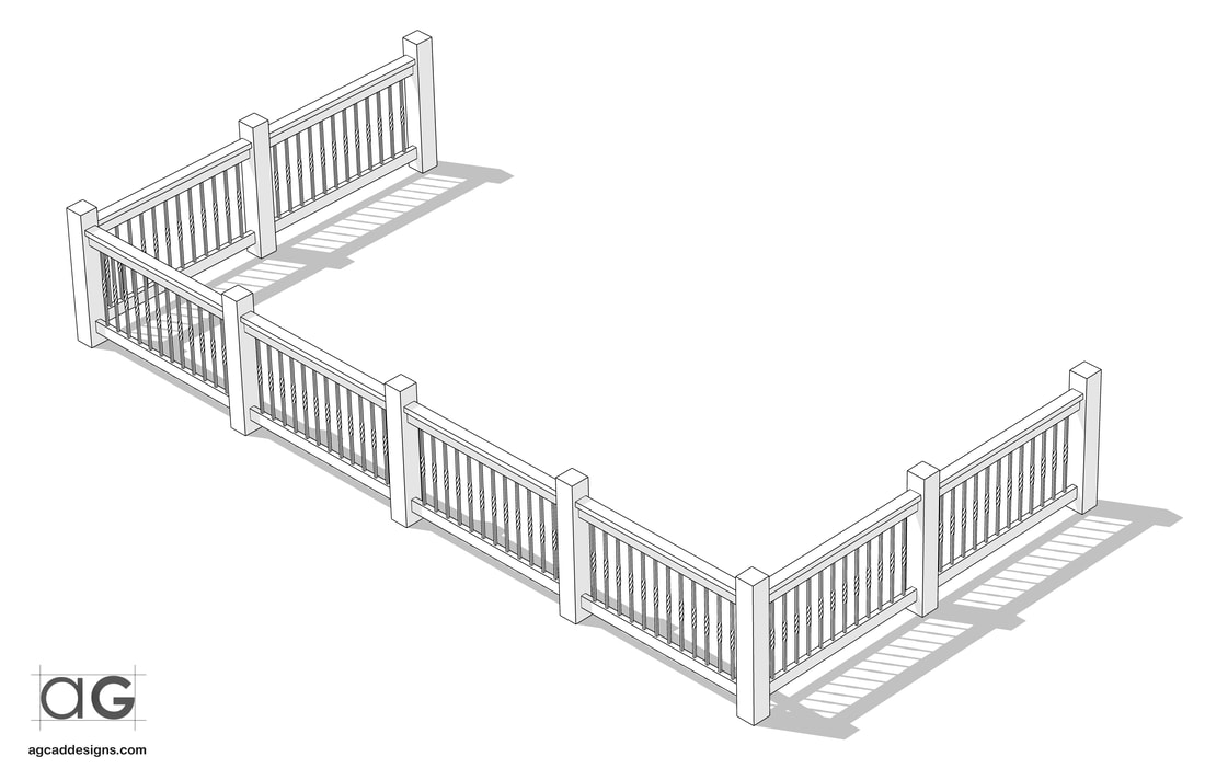 architectural Custom exterior railing shop drawing interior design concept rendering design service southern texas