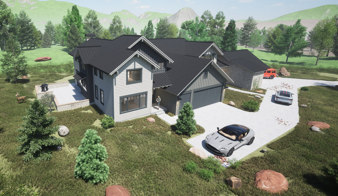 Architectural Duplex Residence visualization rendering duplex design CAD Drafting services Snowmass Colorado