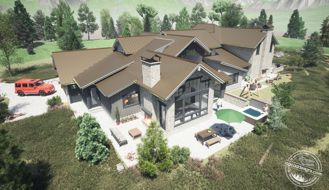 Architectural Duplex Residence visualization rendering duplex design services Vail Colorado