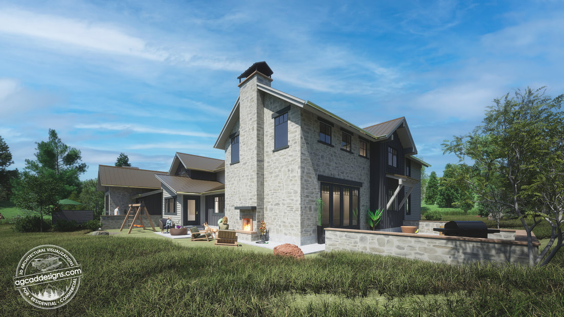 Architectural Residential Exterior visualization rendering landscape design services Steamboat Colorado