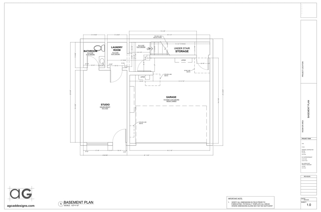Professional Basement As-built CAD drafting service California