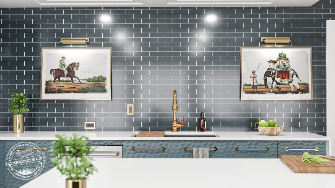 Bespoke kitchen design 3d rendering services
