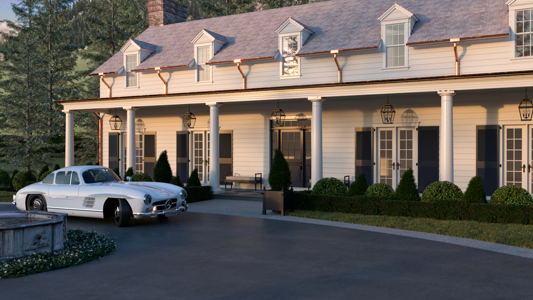classic home exterior 3D luxury rendering services