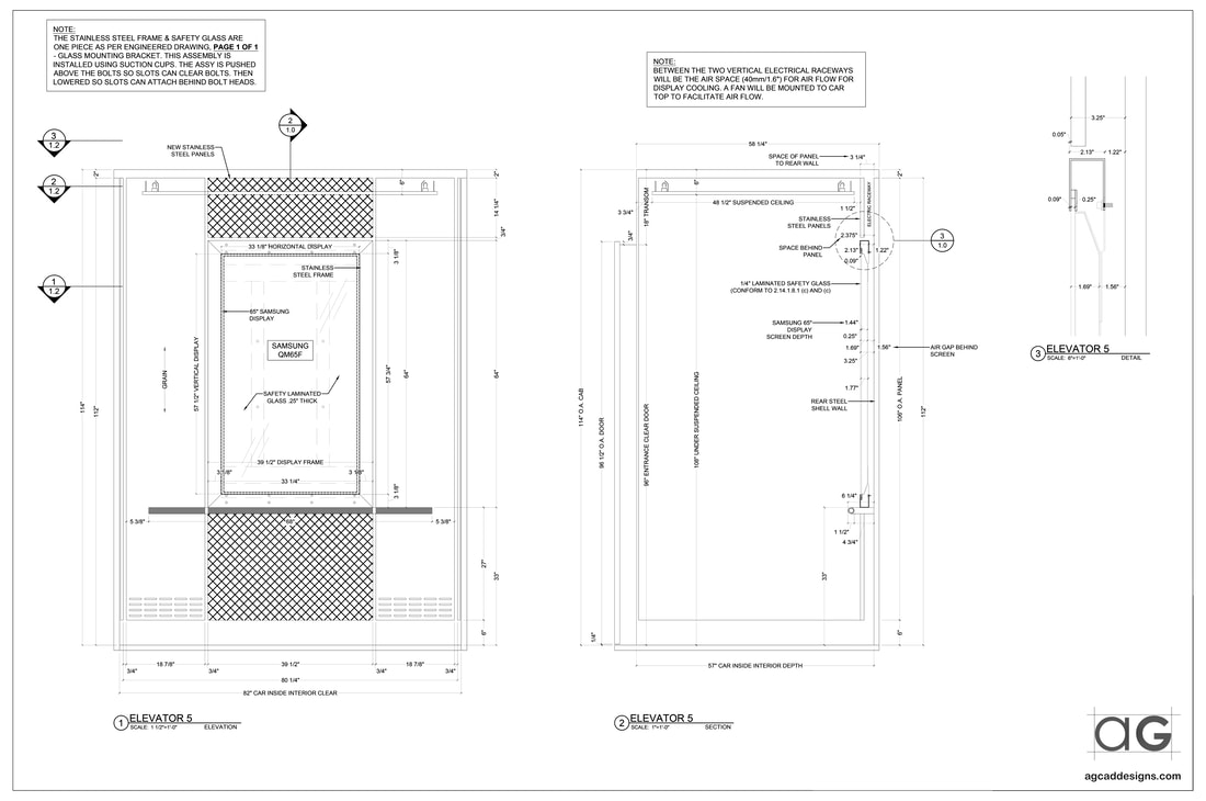 Custom CAD Drafting service commercial elevator design shop technical drawing near me