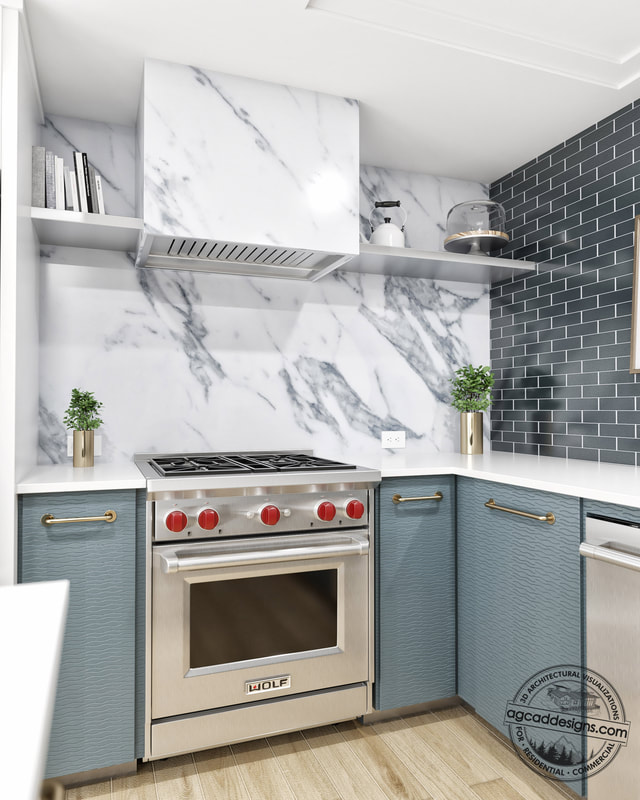 Custom Kitchen millwork CAD and 3D design services