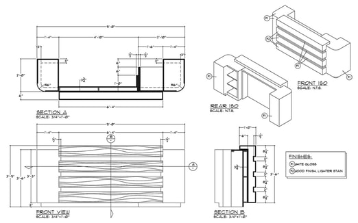 architectural millwork shop drawings autocad services in the USA