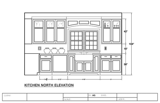 Kitchen elevation shop drawing services interior design