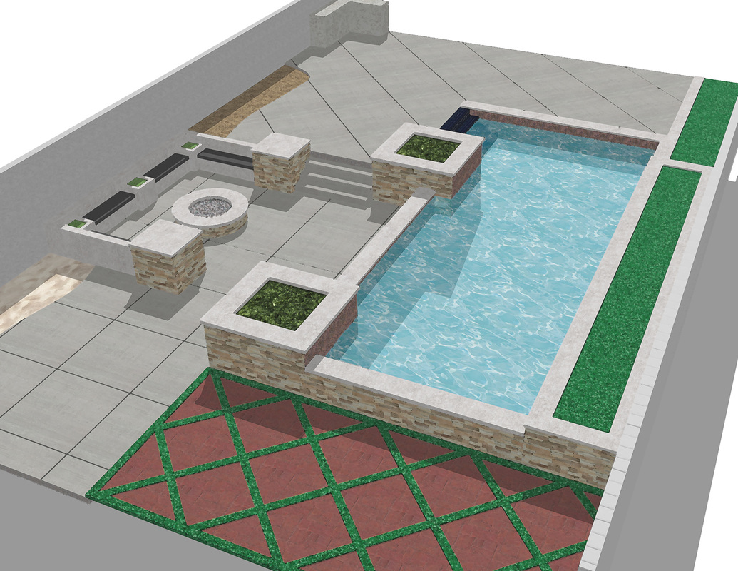 Exterior Landscape_custom built_pool design_seating area_details_design concept_california