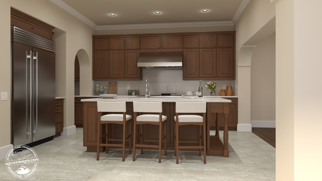 Interior Kitchen 3D rendering services New York