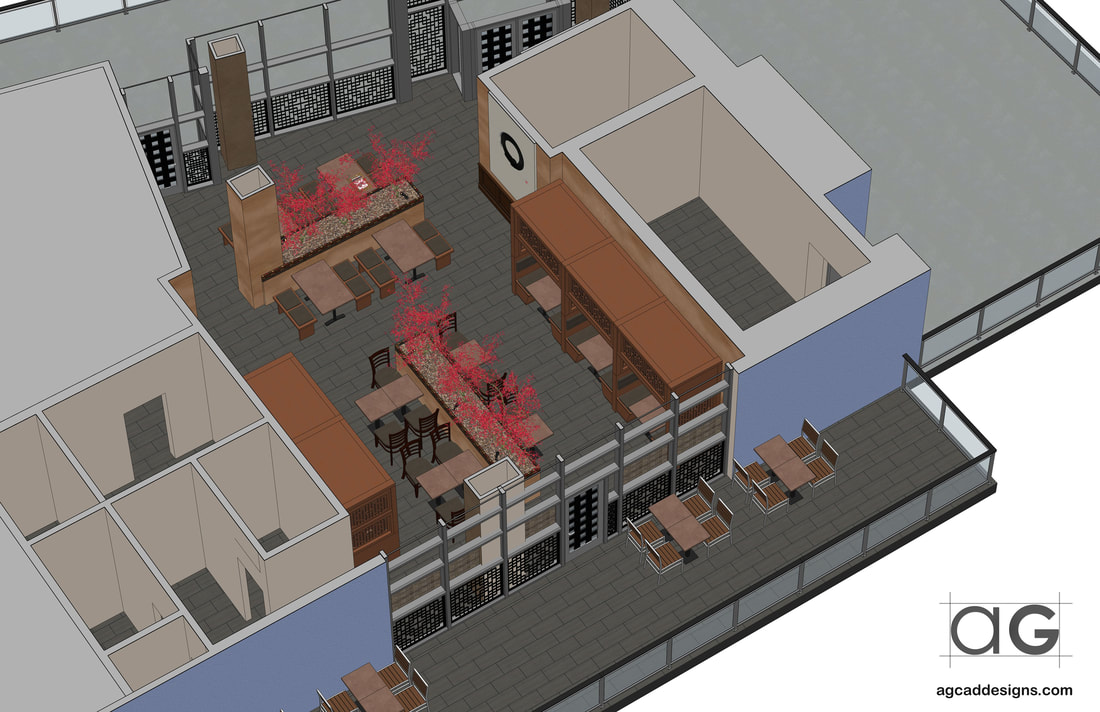 commercial restaurant concept design sketchup rendering 3d modeling services Los Angeles Orange County US 