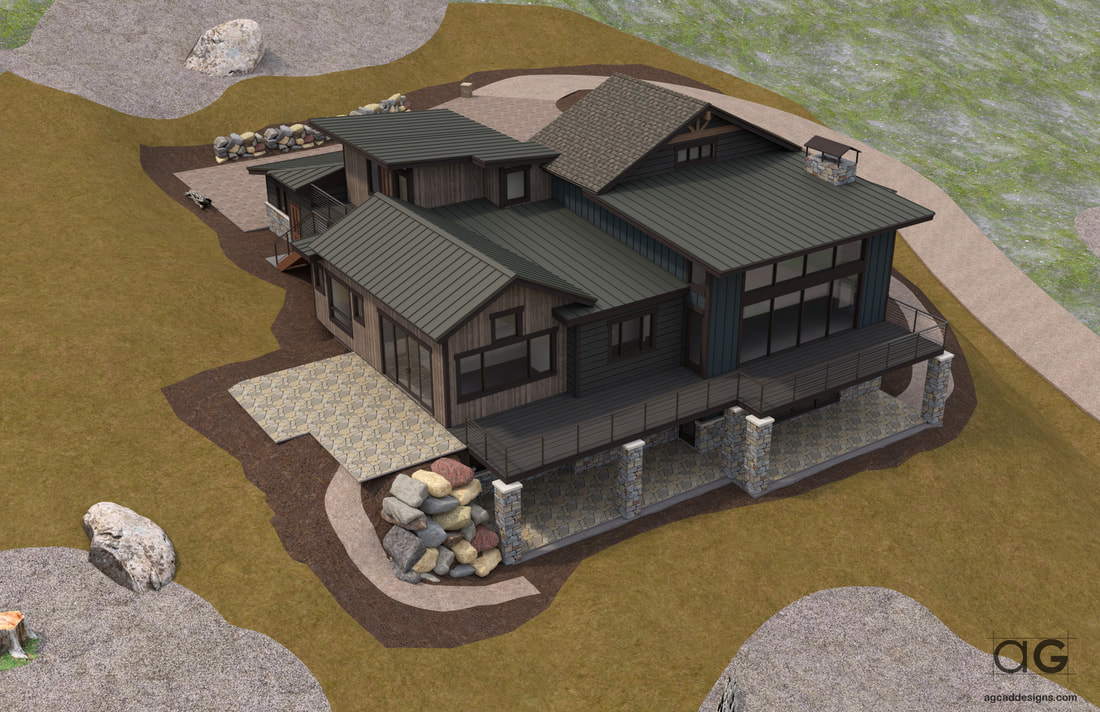 Mountain Exterior 3d architectural rendering design construction contractor home builders Colorado United States
