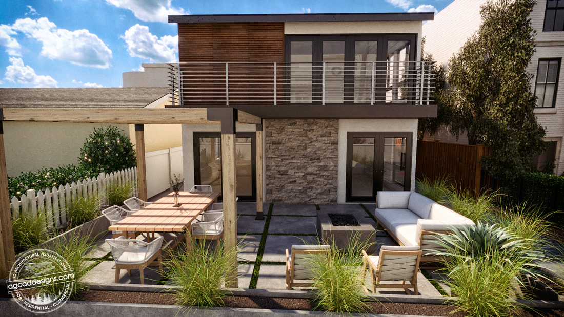 Outdoor Patio Landscape 3d Design rendering services