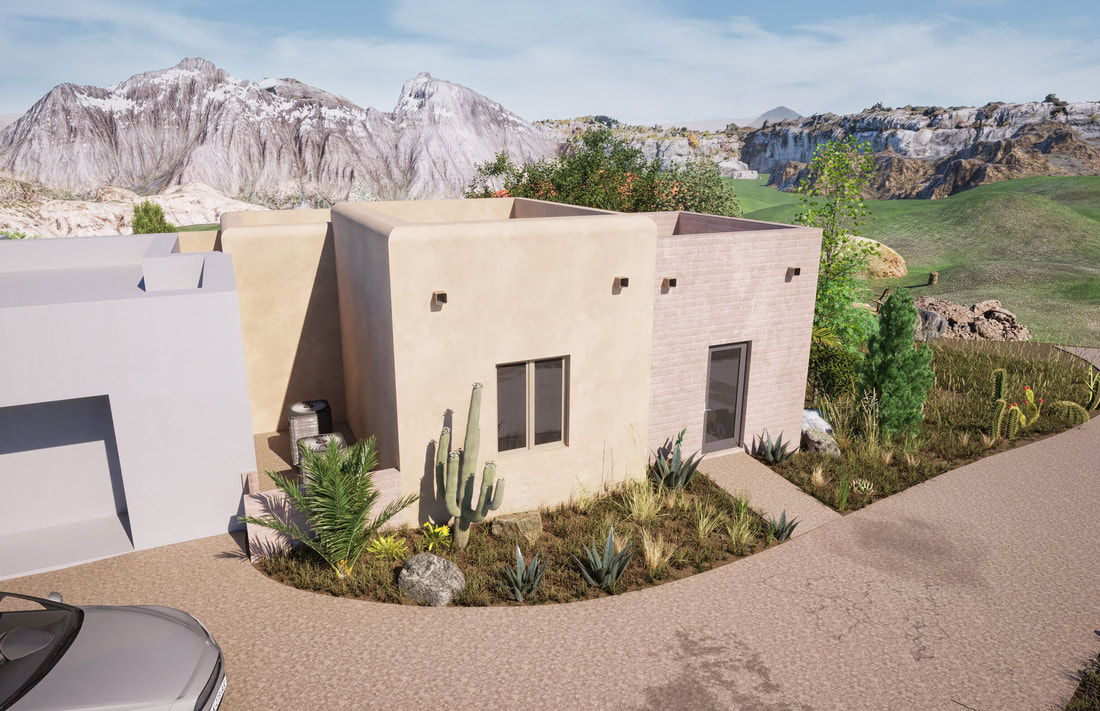 Phoenix Arizona Adobe Exterior 3D architectural rendering design studio design build services