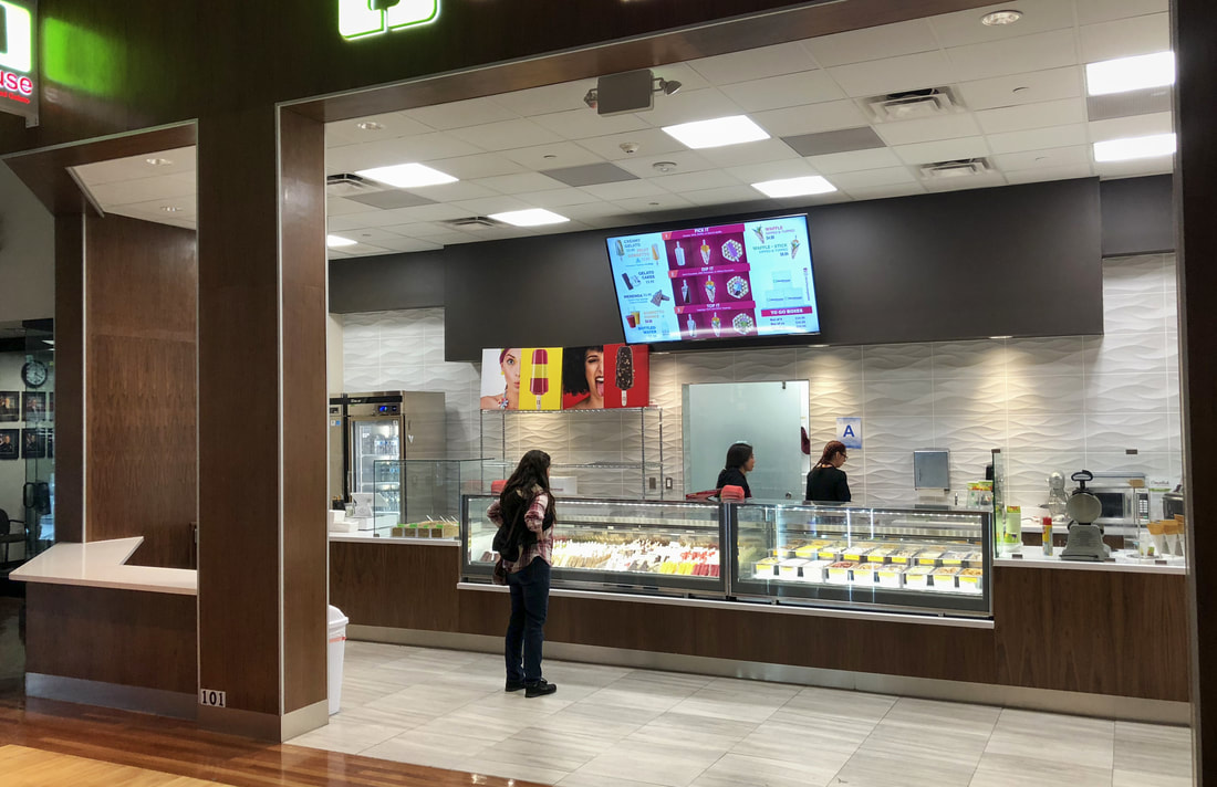 Ontario Mills, Stickhouse retail store design ice gelato cream modern interior design