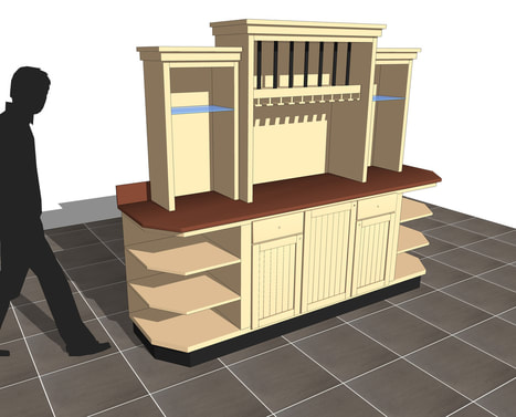 Restaurant custom fixture design CAD drafting draftsman service 