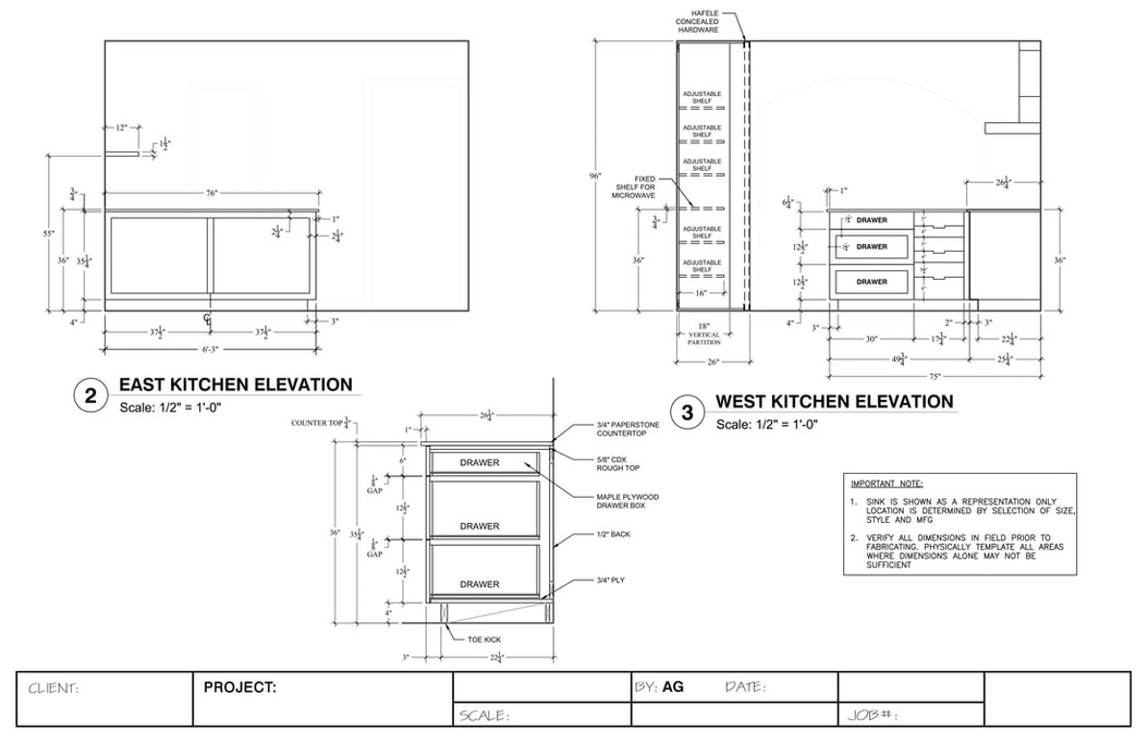 shop drawing services interior elevations
