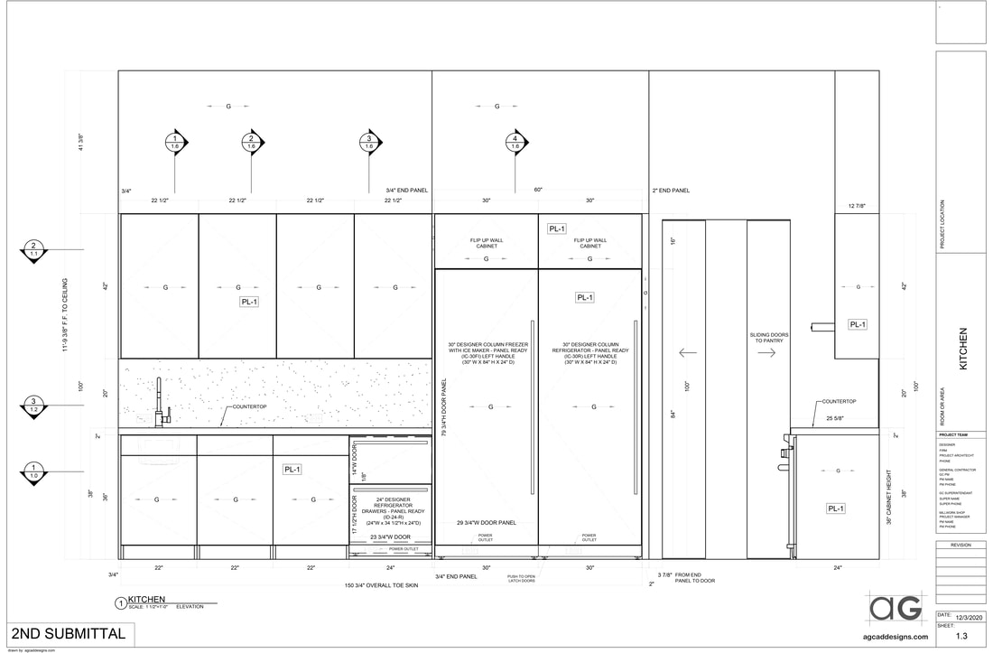 Millwork CAD Shop Drawing, Furniture design drawing service USA