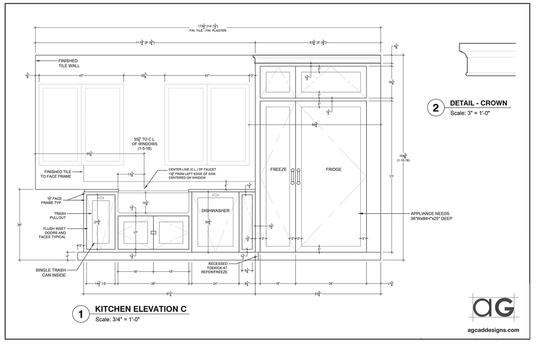 custom Residential Millwork Shop AutoCAD drawing services USA