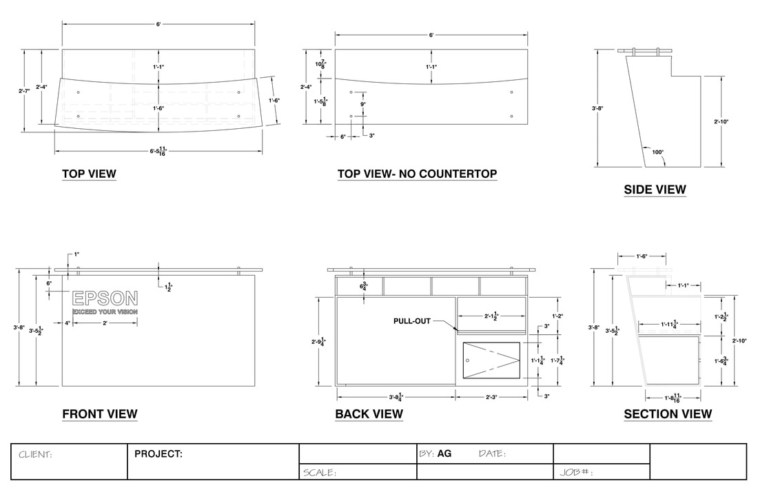 detailer CAD drafting custom shop drawing services retail displays exhibit design