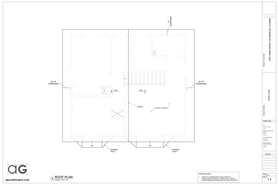 Roof Plan As-built CAD drafting service