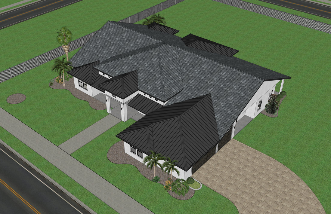 Bird eye view drone view High quality 3D Architecture Rendering SketchUp outsource Services USA